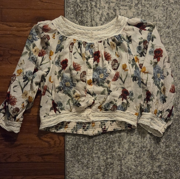 Alice + Olivia Cotton Blouse in Provence Floral EUC - Picture 2 of 6